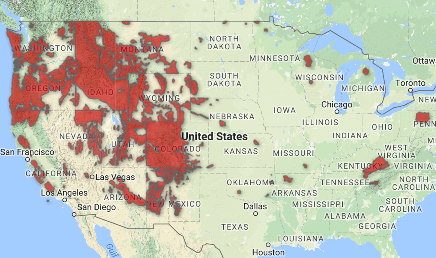 Elk Distribution Map