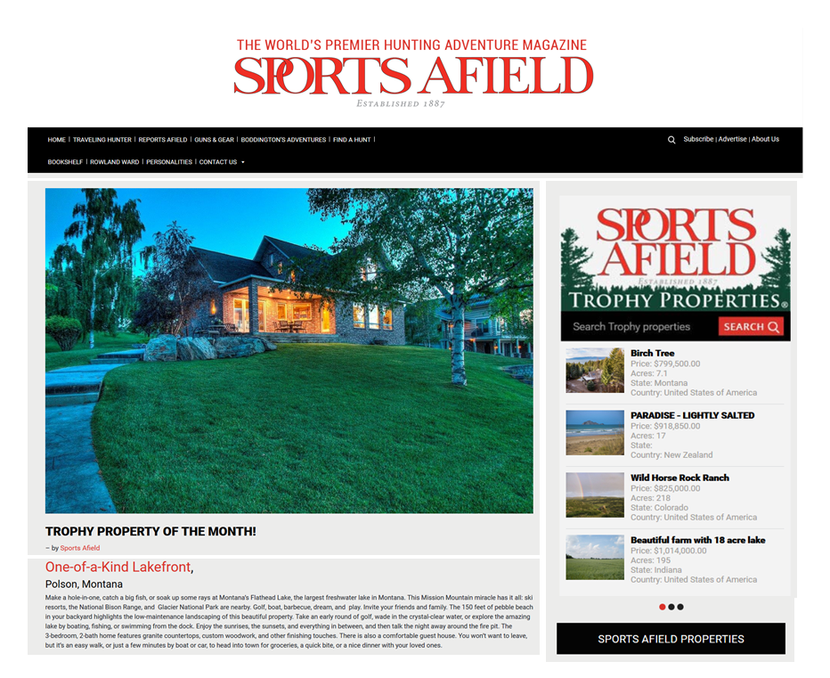 Sports Afield Trophy Property of the Month